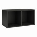 Meuble TV noir en panneaux de particules 80 x 40 x 40 cm avec 2 compartiments ouverts
