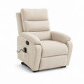 Fauteuil relax électrique inclinable beige en polyester 82 x 92 x 104 cm
