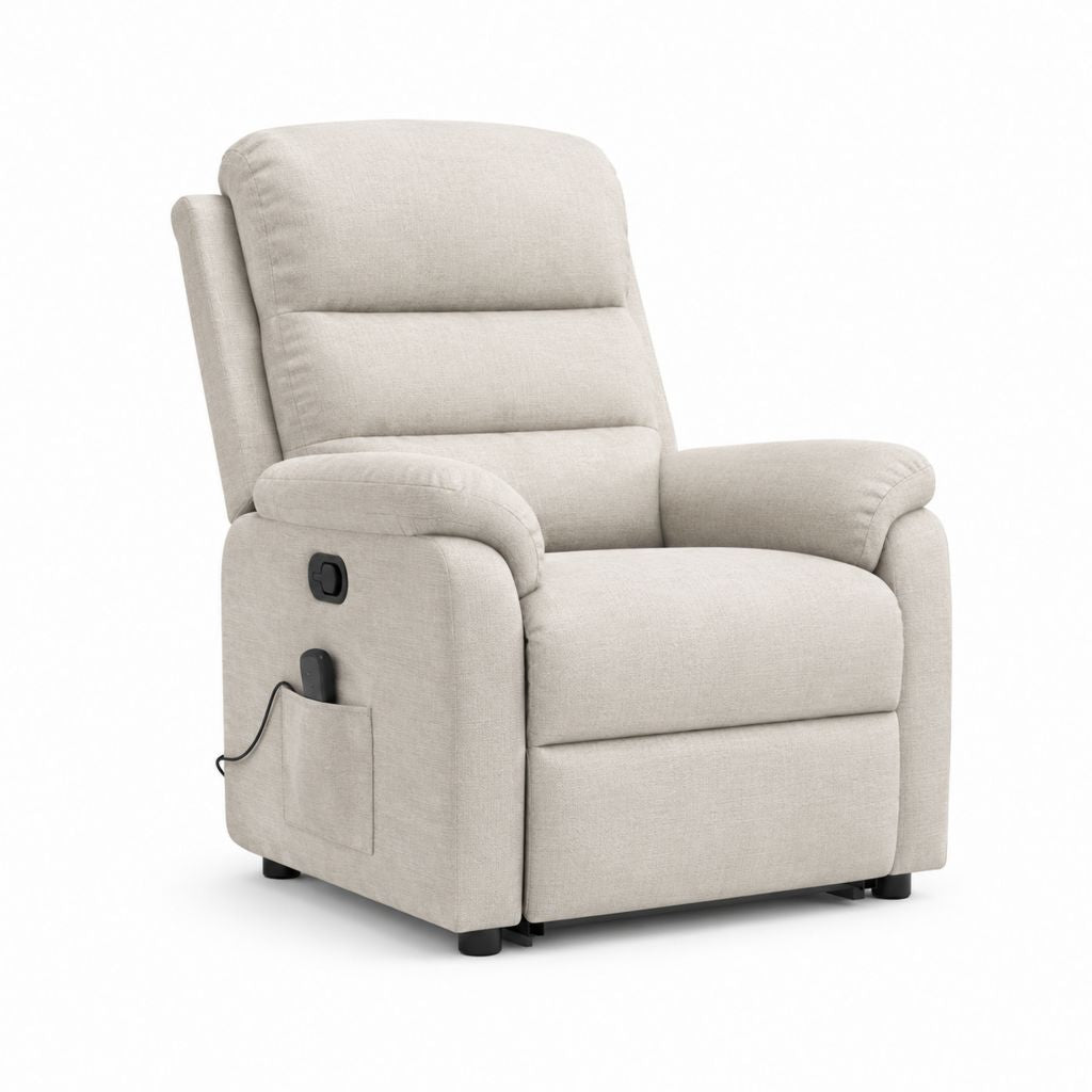 Fauteuil relax électrique inclinable beige en polyester 85 x 94 x 103 cm