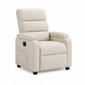 Fauteuil relax inclinable manuel beige en polyester rectangulaire 85 x 92 x 102 cm