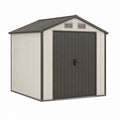 Abri de jardin en polypropylène beige et anthracite à toit à deux pentes 191 x 122 x 182 cm