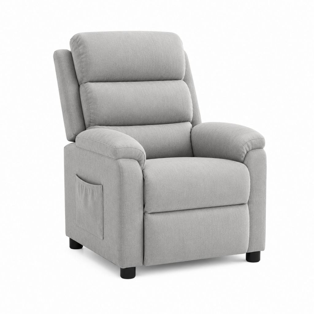 Fauteuil relax inclinable gris en polyester 88 x 92 x 104 cm